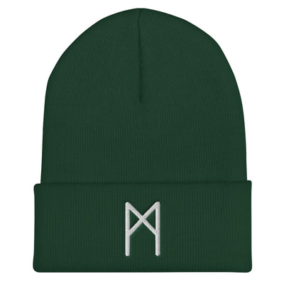 Mannaz (Mankind) Viking Rune Embroidered Beanie Scandinavian Design Studio