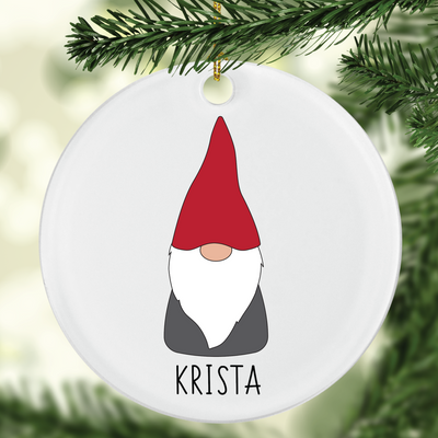 Personalized Scandinavian Gnome Ornament Scandinavian Design Studio