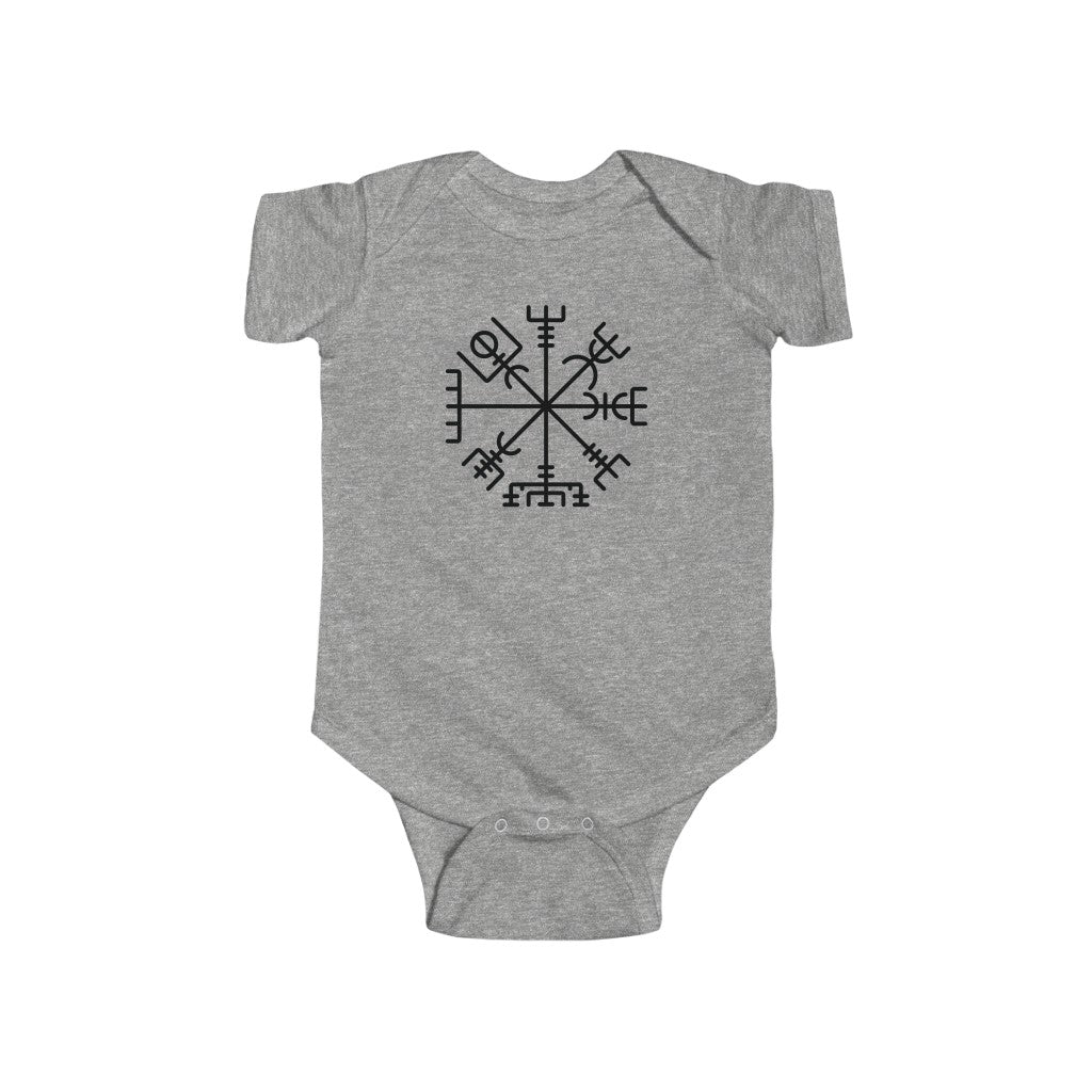 Vegvisir Viking Compass Baby Bodysuit Scandinavian Design Studio