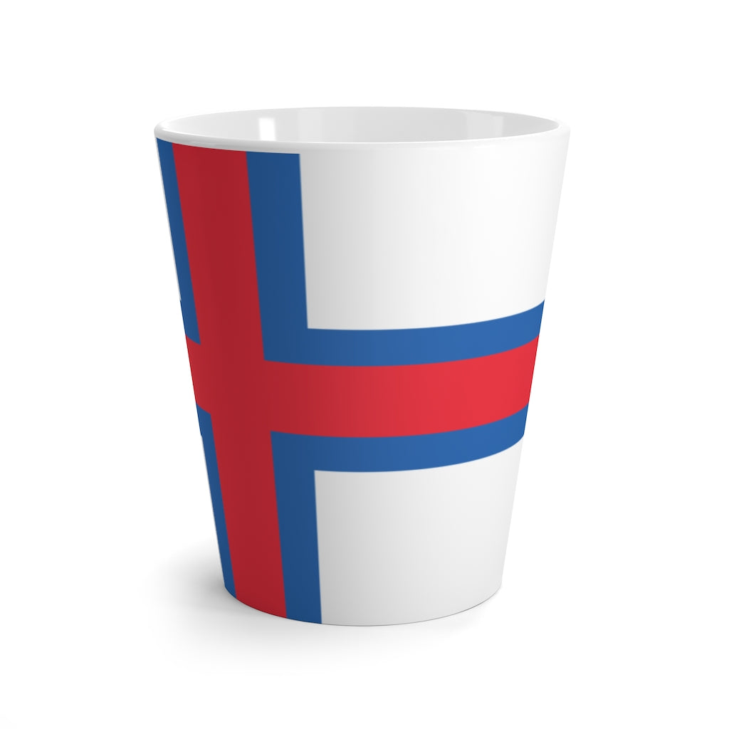 Faroese Flag Latte Mug Scandinavian Design Studio