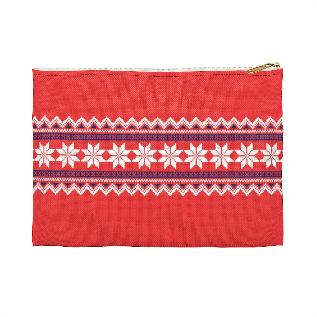 Red Nordic Sweater Accessory Pouch Small / White - Scandinavian Design Studio
