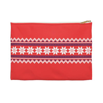 Red Nordic Sweater Accessory Pouch Small / White - Scandinavian Design Studio