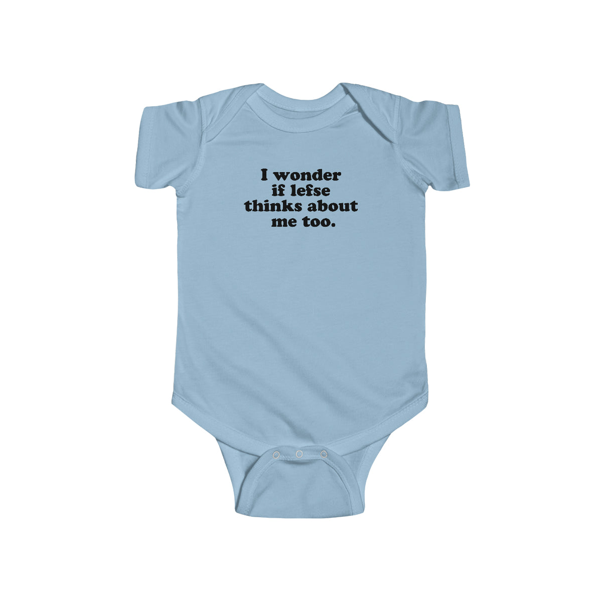 I Wonder If Lefse Thinks About Me Too Baby Bodysuit Scandinavian Design Studio