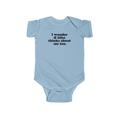I Wonder If Lefse Thinks About Me Too Baby Bodysuit Scandinavian Design Studio