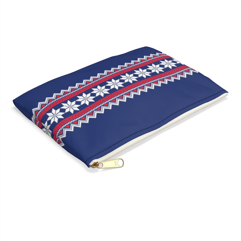 Blue Nordic Sweater Accessory Pouch - Scandinavian Design Studio