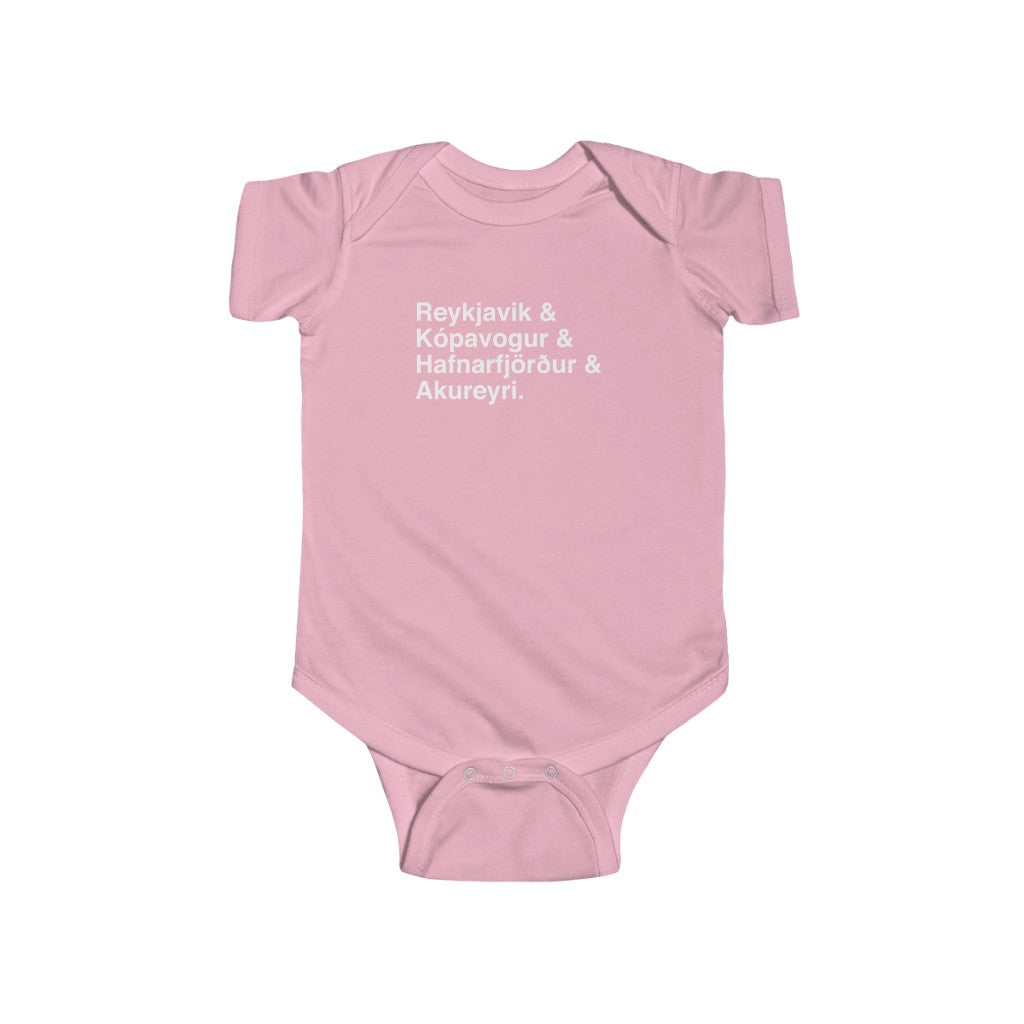 Cities Of Iceland Baby Bodysuit Scandinavian Design Studio