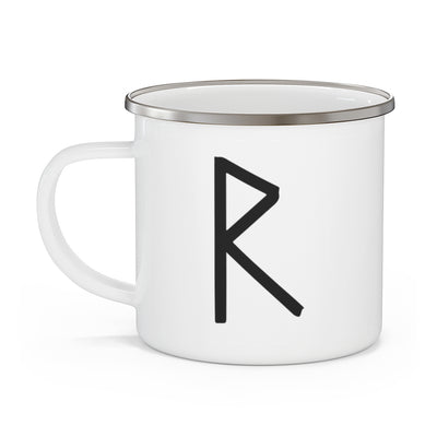 Raidho (Journey) Viking Rune Enamel Camping Mug Scandinavian Design Studio