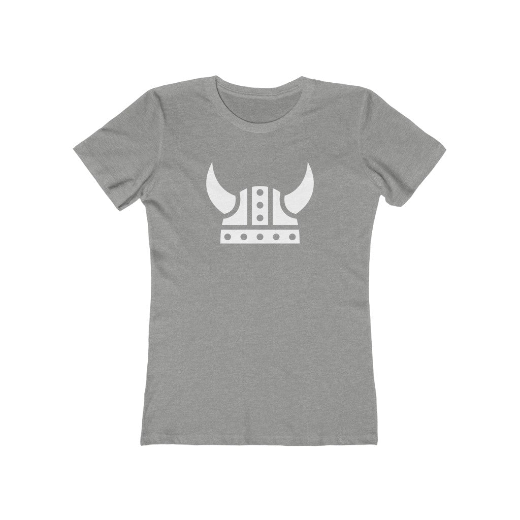 Viking Helmet Women's Fit T-Shirt Heather Grey / S - Scandinavian Design Studio