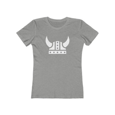 Viking Helmet Women's Fit T-Shirt Heather Grey / S - Scandinavian Design Studio