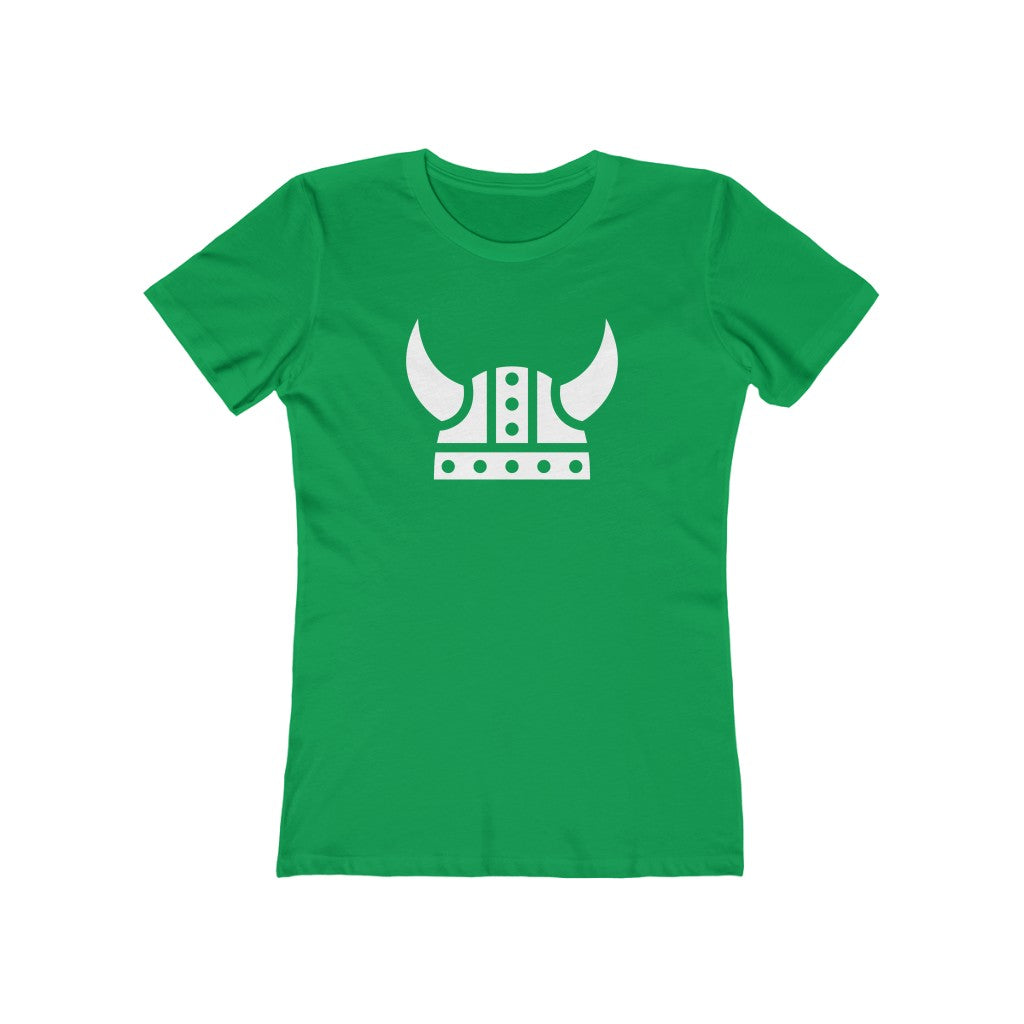 Viking Helmet Women's Fit T-Shirt Solid Kelly Green / S - Scandinavian Design Studio