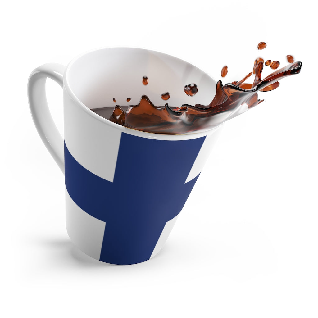 Finnish Flag Latte Mug Scandinavian Design Studio