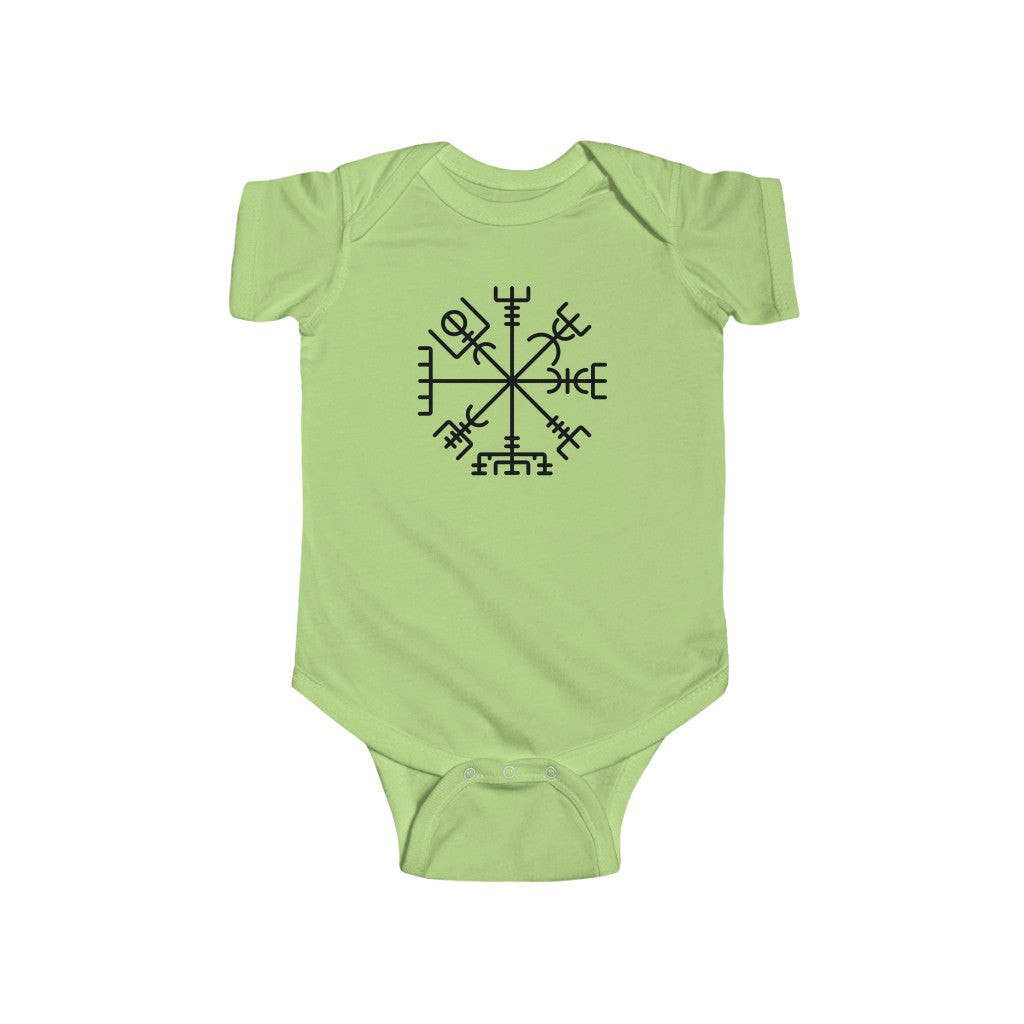Vegvisir Viking Compass Baby Bodysuit Scandinavian Design Studio