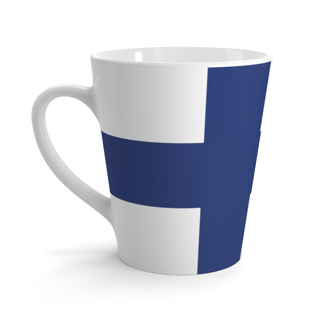 Finnish Flag Latte Mug Scandinavian Design Studio