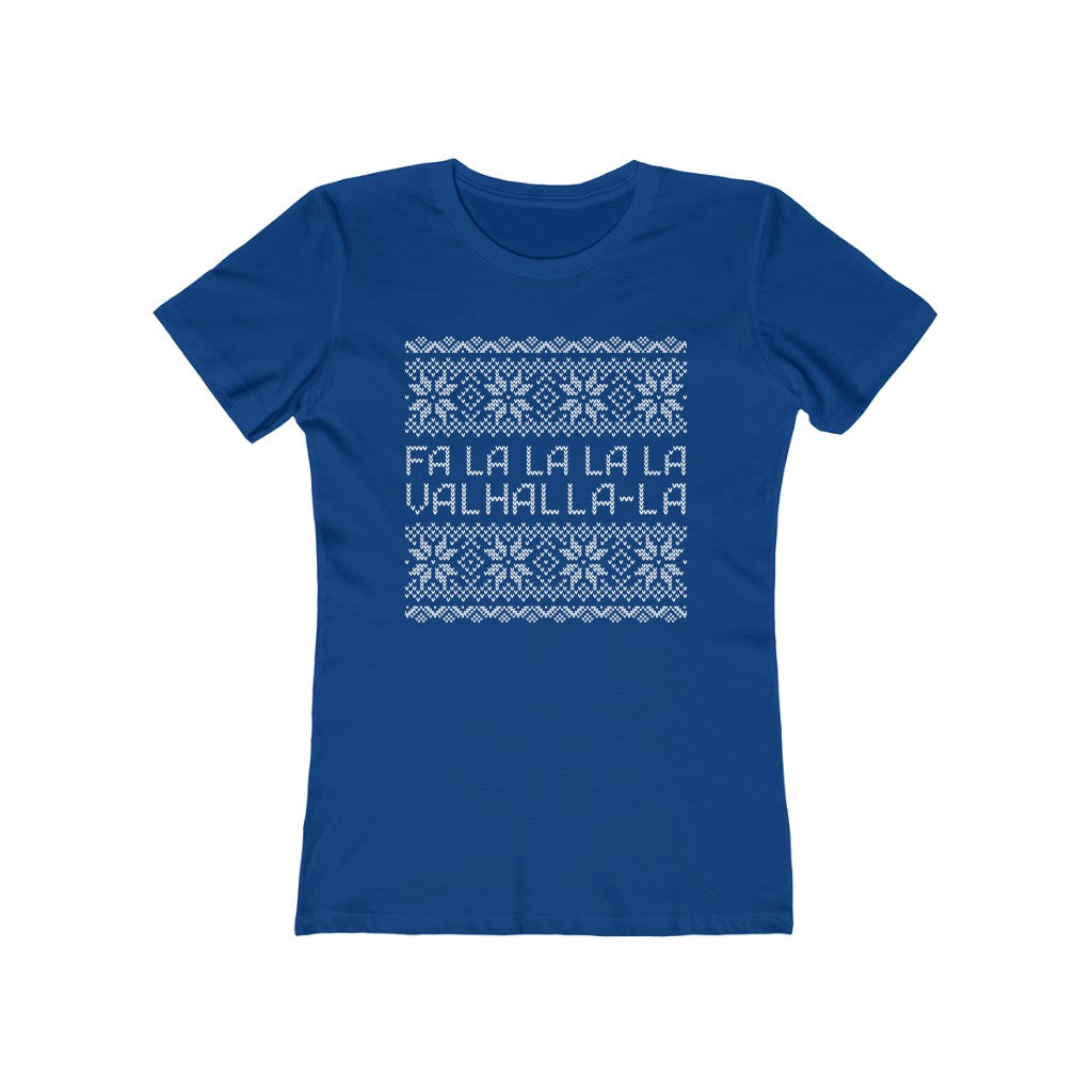 Valhalla Ugly Sweater Women's Fit T-Shirt Solid Royal / S - Scandinavian Design Studio