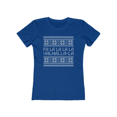 Valhalla Ugly Sweater Women's Fit T-Shirt Solid Royal / S - Scandinavian Design Studio