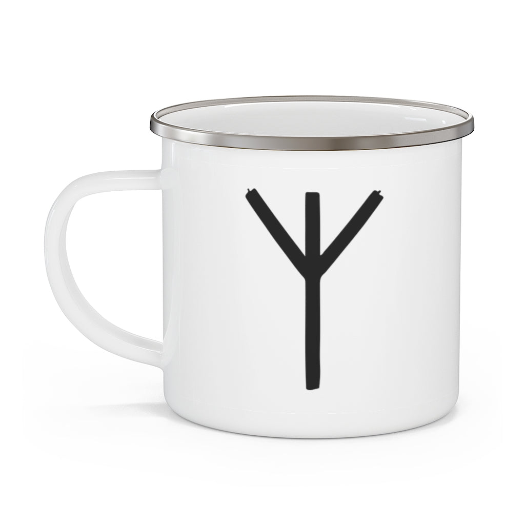 Algiz (Protection) Viking Rune Enamel Camping Mug Scandinavian Design Studio
