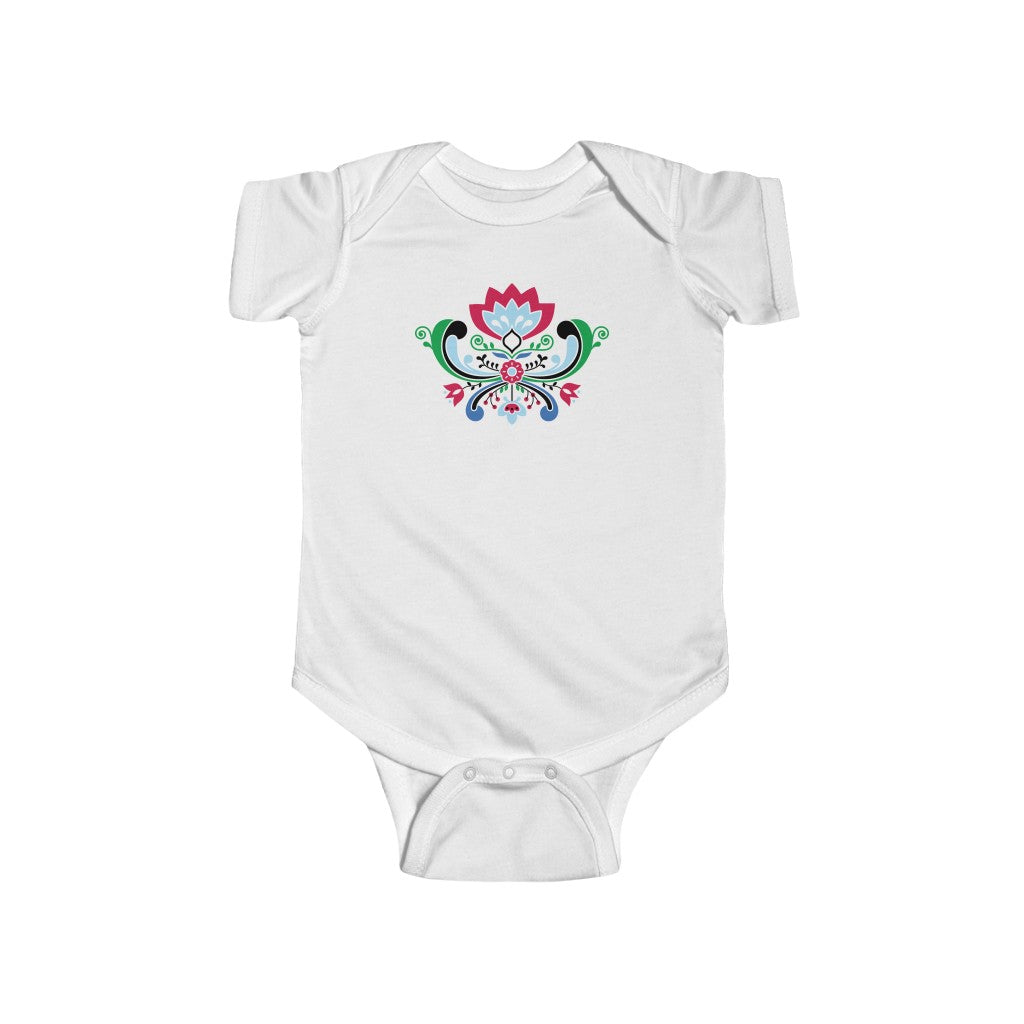 Midsummer Rosemaling Baby Bodysuit Scandinavian Design Studio
