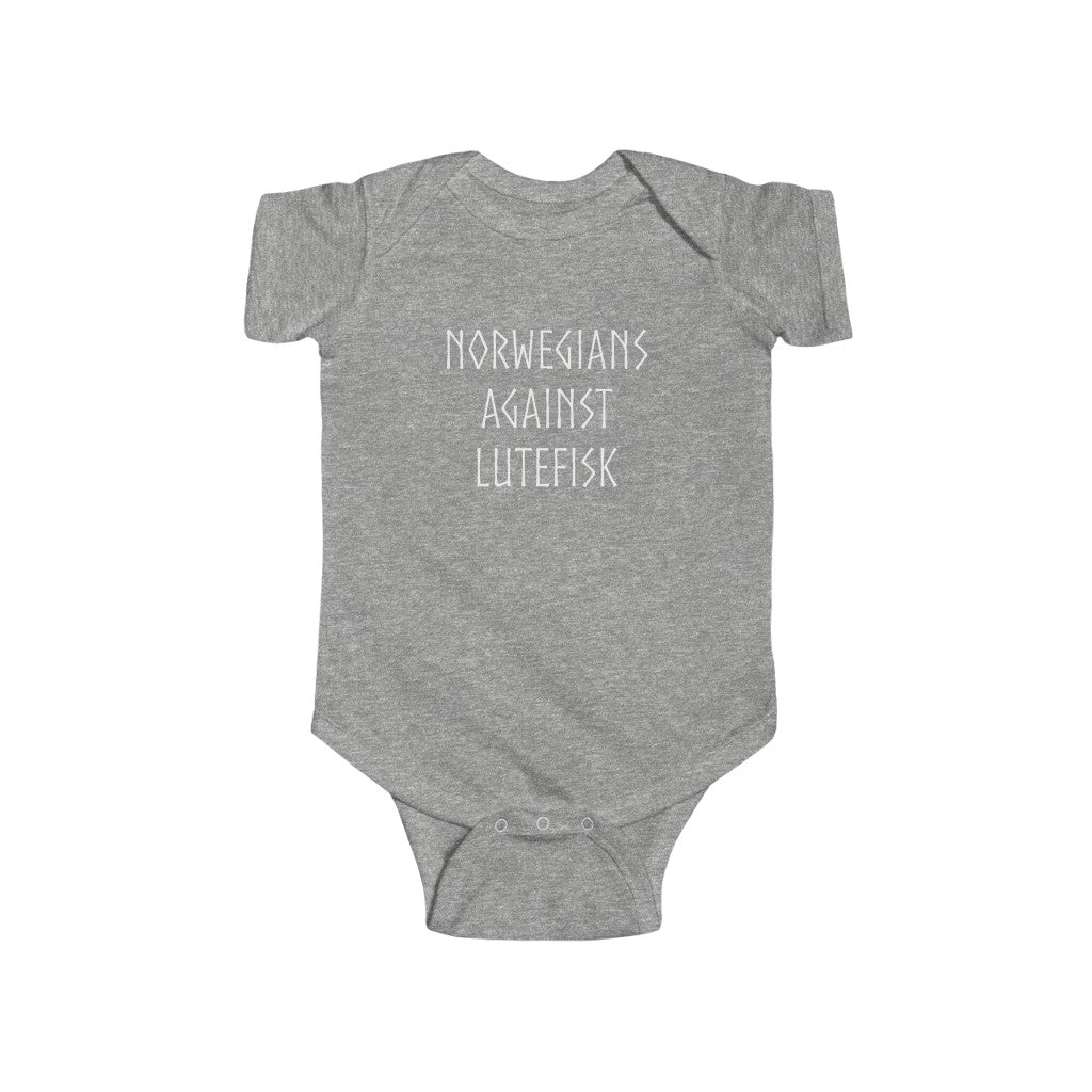 Norwegians Against Lutefisk Baby Bodysuit Scandinavian Design Studio