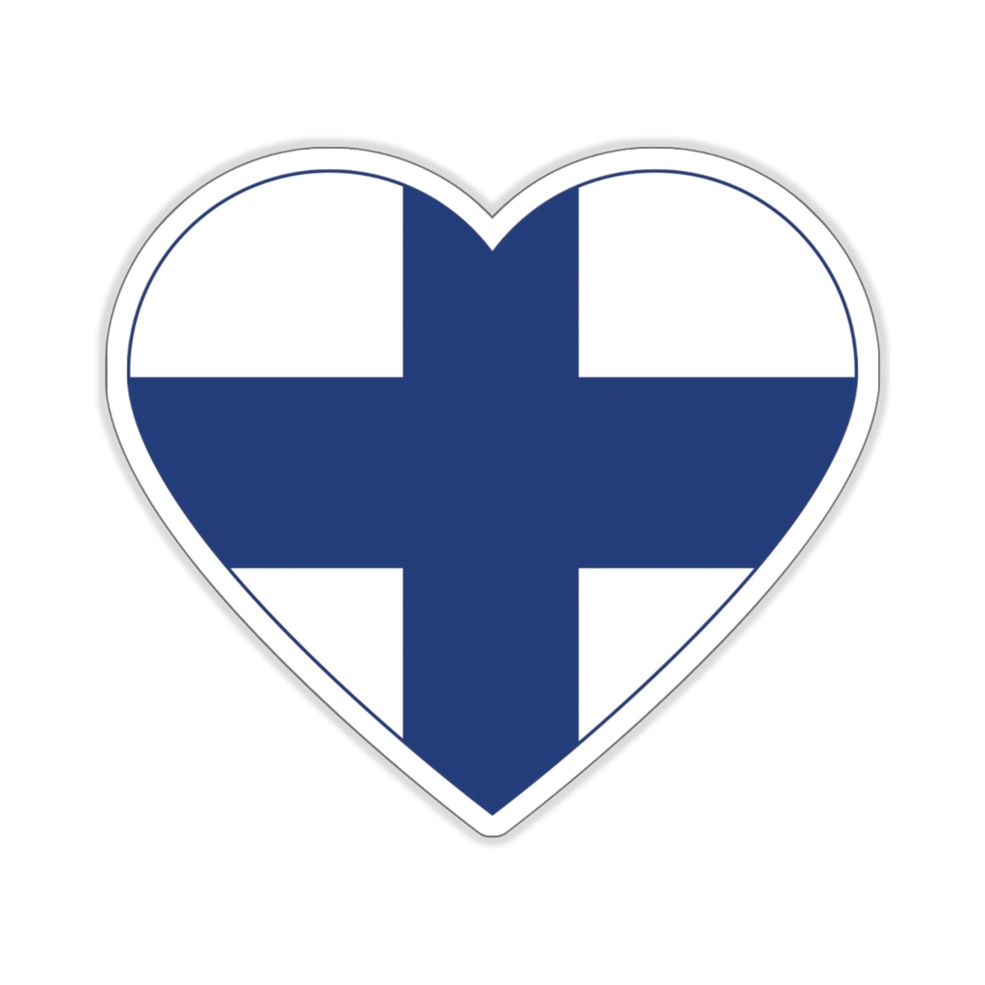 Finnish Flag Heart Sticker Scandinavian Design Studio