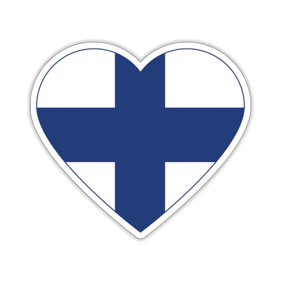 Finnish Flag Heart Sticker Scandinavian Design Studio