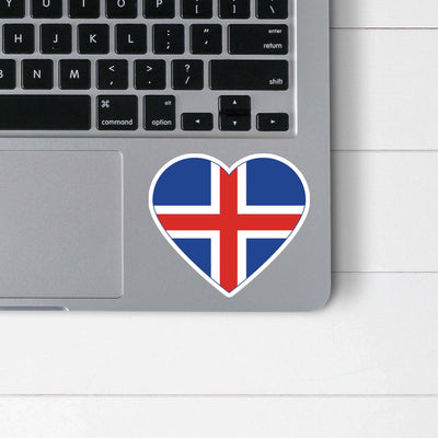 Icelandic Flag Heart Sticker Scandinavian Design Studio