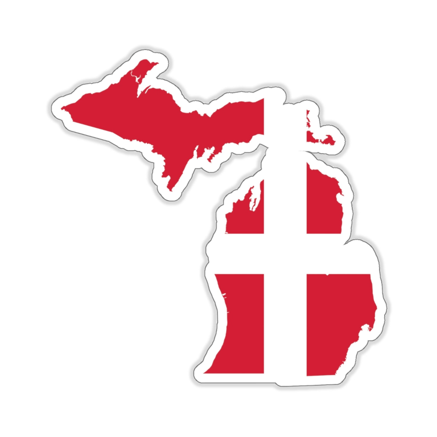 Michigan Danish Flag Sticker Scandinavian Design Studio