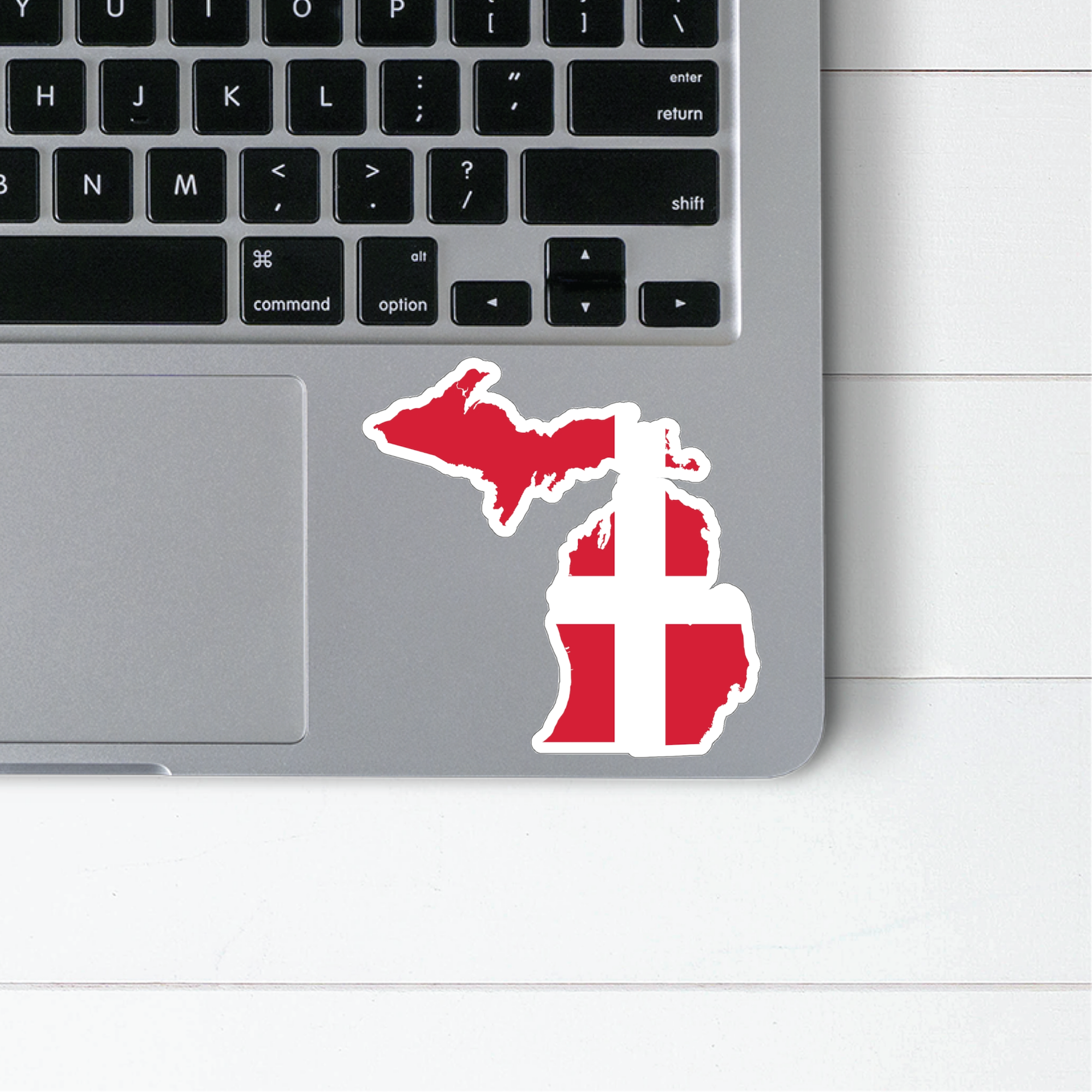 Michigan Danish Flag Sticker Scandinavian Design Studio
