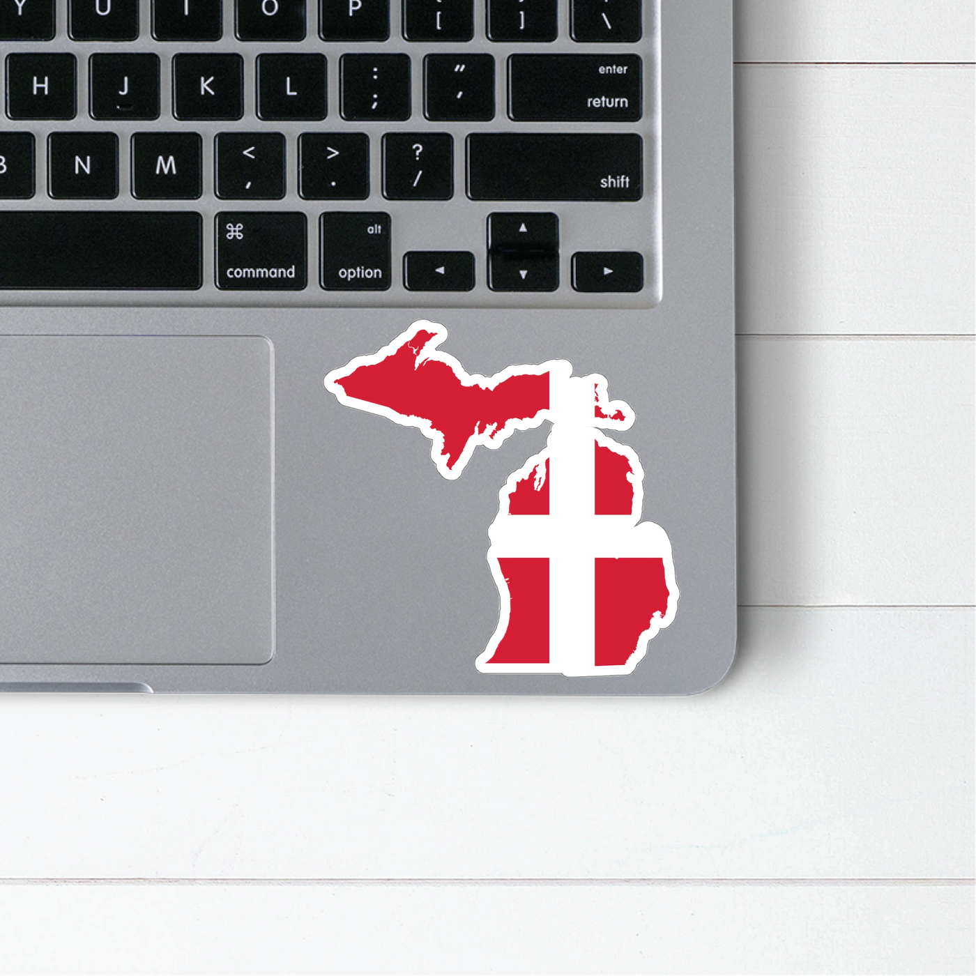Michigan Danish Flag Sticker Scandinavian Design Studio