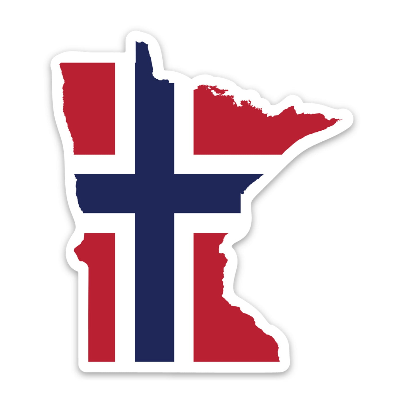 Minnesota Norwegian Flag Sticker Scandinavian Design Studio
