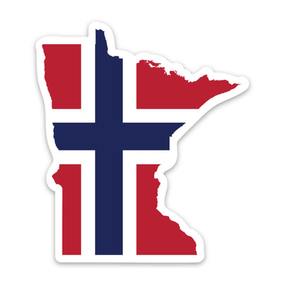 Minnesota Norwegian Flag Sticker Scandinavian Design Studio