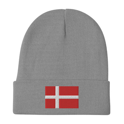 Danish Flag Embroidered Beanie Scandinavian Design Studio