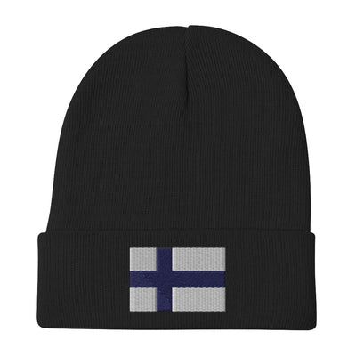 Finnish Flag Embroidered Beanie Scandinavian Design Studio