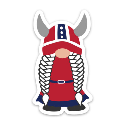 Norwegian Viking Girl Gnome Sticker Scandinavian Design Studio