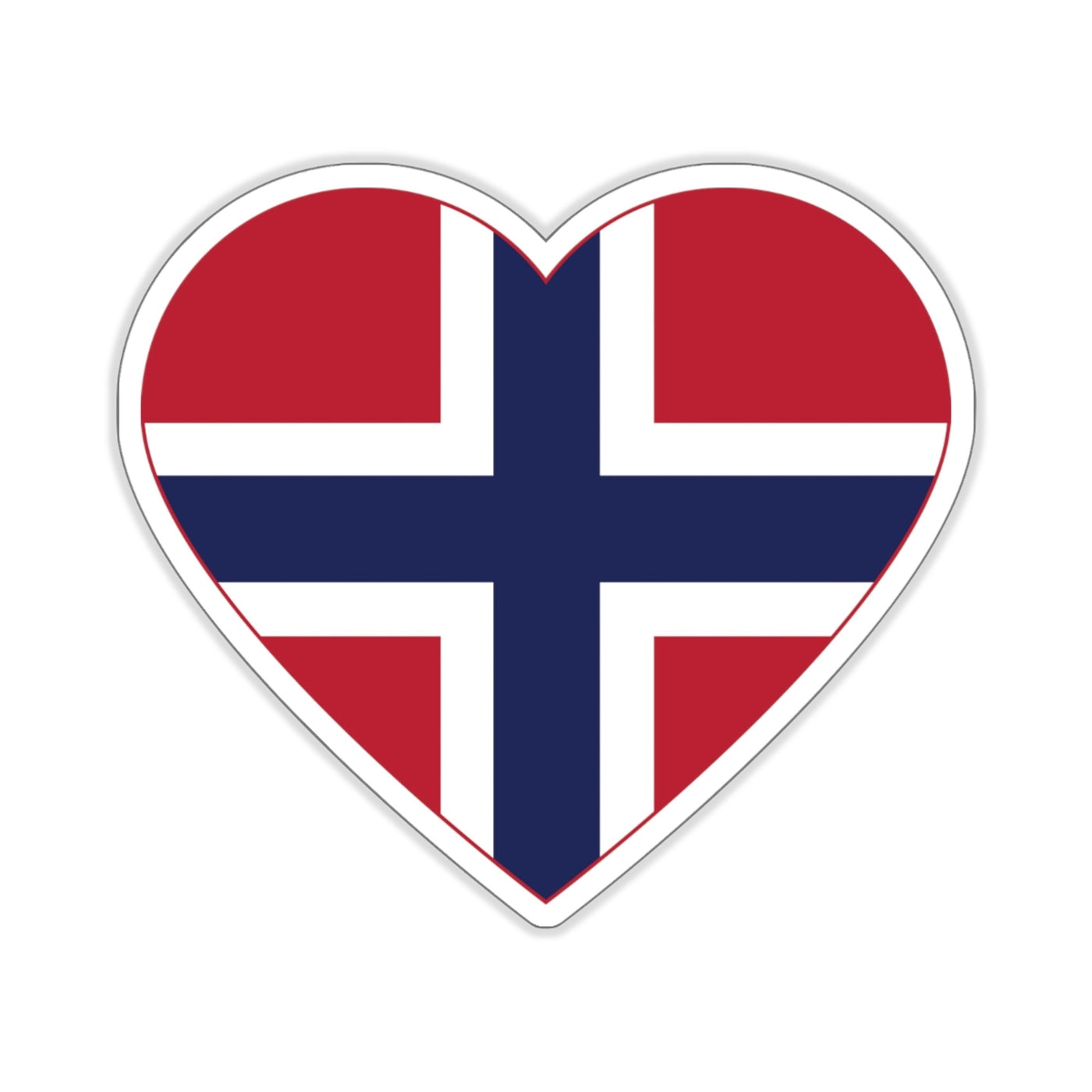 Norwegian Flag Heart Sticker Scandinavian Design Studio