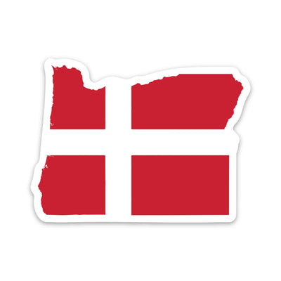 Oregon Danish Flag Sticker Scandinavian Design Studio