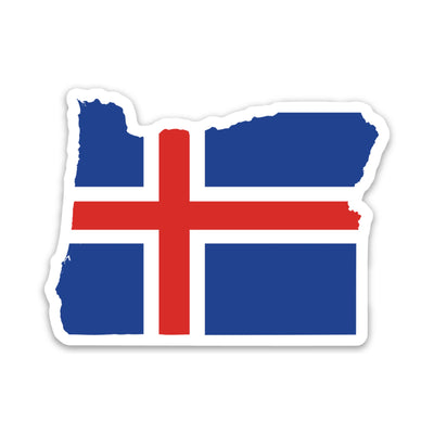 Oregon Icelandic Flag Sticker Scandinavian Design Studio