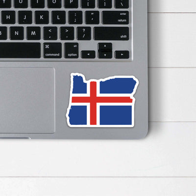 Oregon Icelandic Flag Sticker Scandinavian Design Studio
