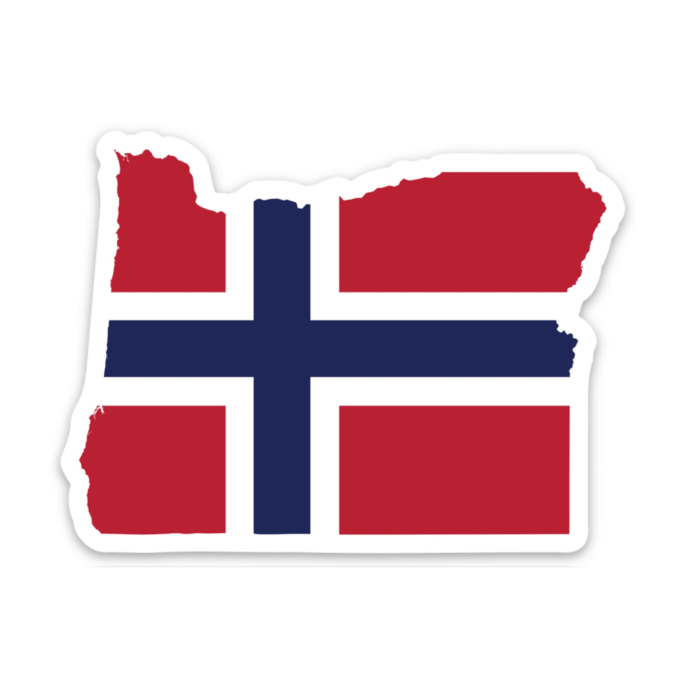 Oregon Norwegian Flag Sticker Scandinavian Design Studio