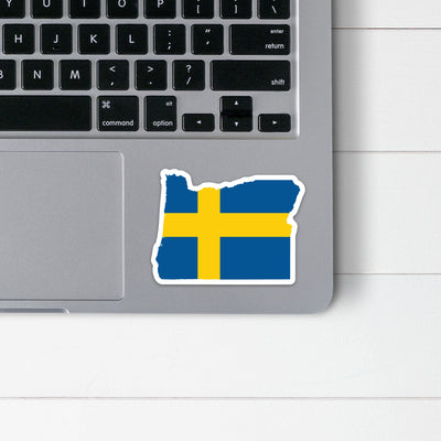 Oregon Swedish Flag Sticker Scandinavian Design Studio