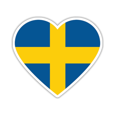Swedish Flag Heart Sticker Scandinavian Design Studio