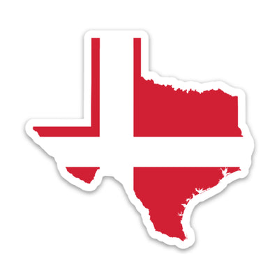 Texas Danish Flag Sticker Scandinavian Design Studio