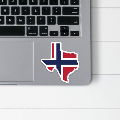Texas Norwegian Flag Sticker Scandinavian Design Studio