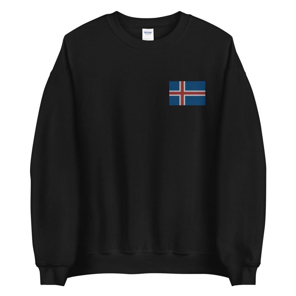 Icelandic Flag Embroidered Sweatshirt Scandinavian Design Studio