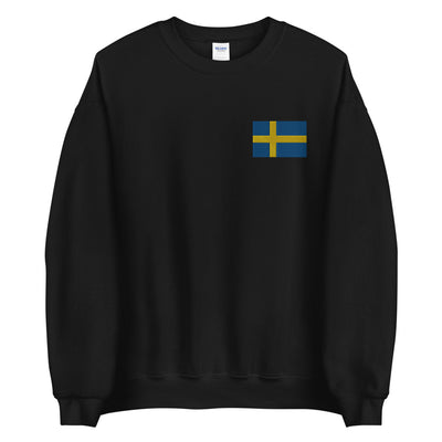 Swedish Flag Embroidered Sweatshirt Scandinavian Design Studio