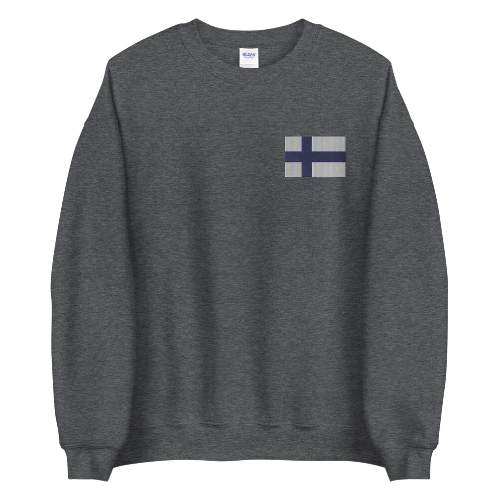 Finnish Flag Embroidered Sweatshirt Scandinavian Design Studio