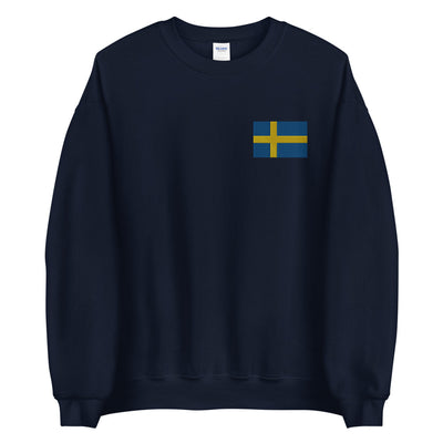 Swedish Flag Embroidered Sweatshirt Scandinavian Design Studio