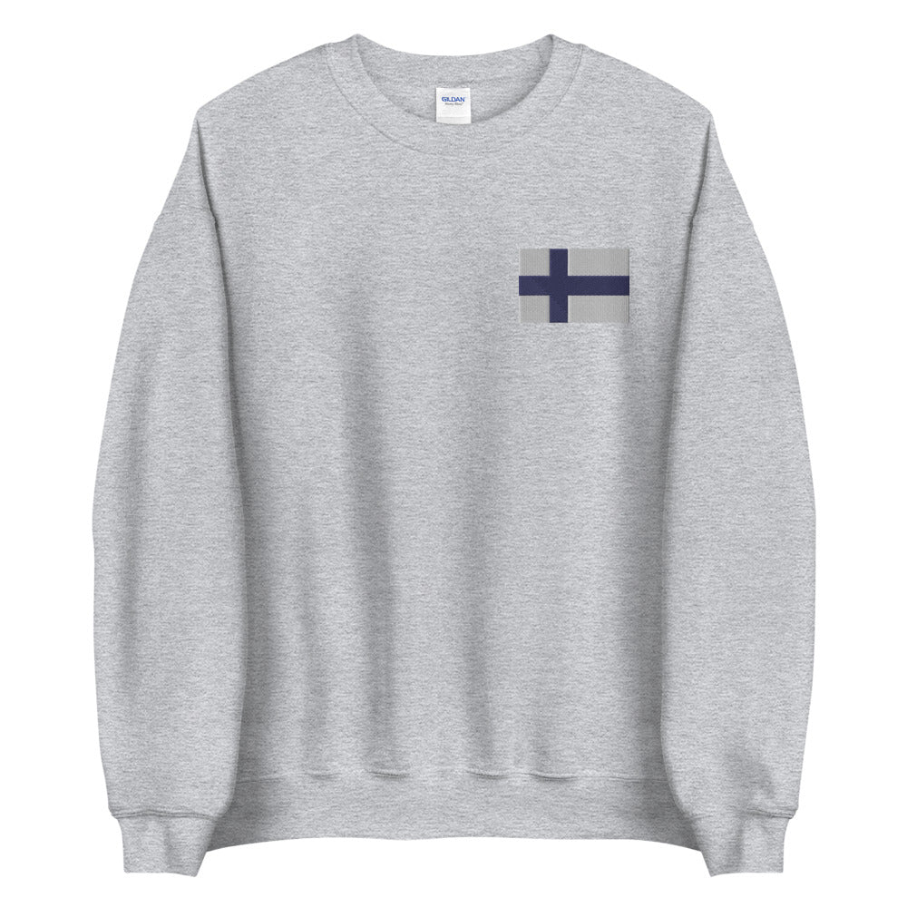 Finnish Flag Embroidered Sweatshirt Scandinavian Design Studio