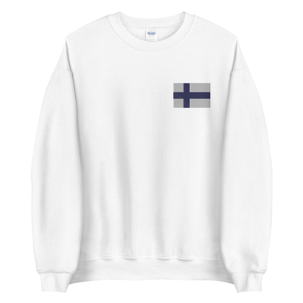 Finnish Flag Embroidered Sweatshirt Scandinavian Design Studio