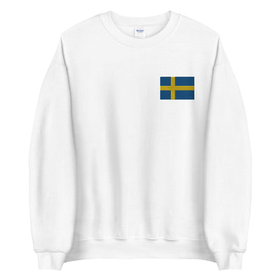 Swedish Flag Embroidered Sweatshirt Scandinavian Design Studio