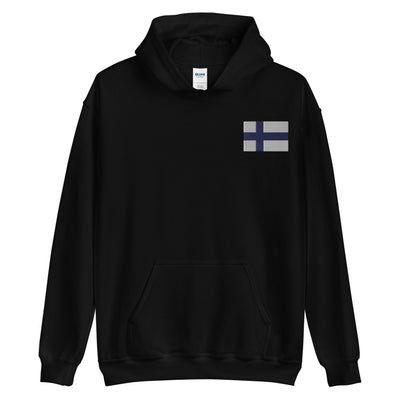 Finnish Flag Embroidered Unisex Hoodie Scandinavian Design Studio